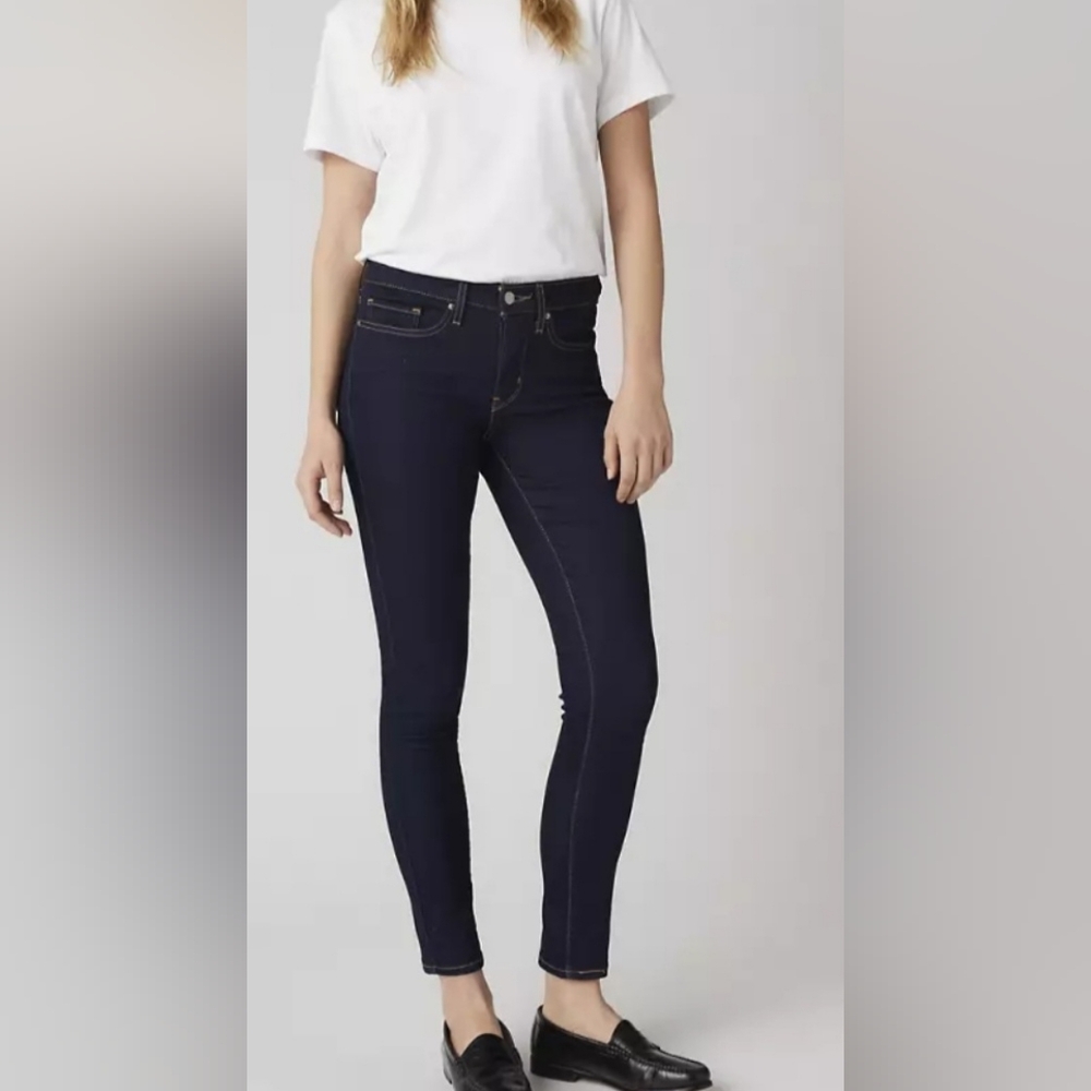 Levi's Women's 311 Shaping Skinny Jeans Soft Stretch Dark Blue Distressed 31X30 - Picture 15 of 16
